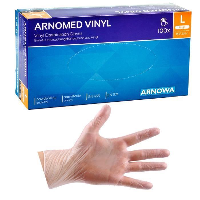 Gants Jetables En Vinyle Taille L 100 Pcs