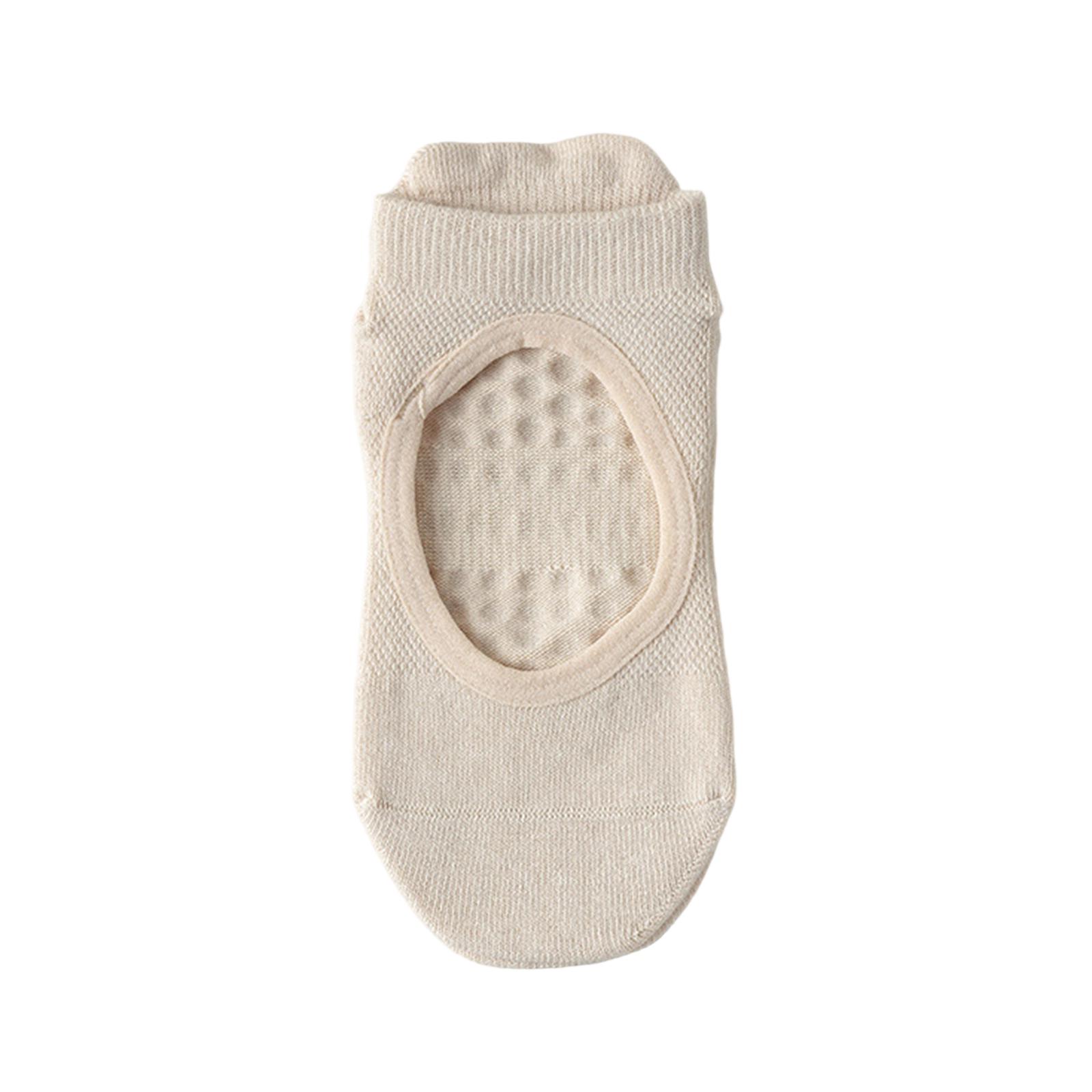 

Indoor Fitness Pilates Yoga Socks for Women Non Slip Grip Socks Open Back Design Breathable Lightweight Exercise Socks for Home Studio One Size кофейный