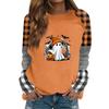 Women's Halloween Print Long Sleeve T-Shirt Round Neck Casual Top