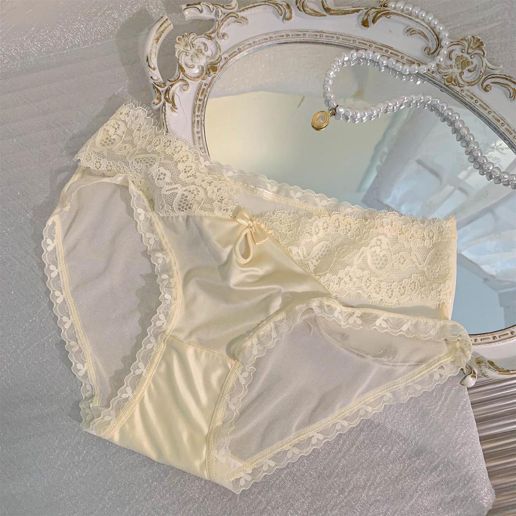 Women's French Lace Mesh Breathable Low-Rise Briefs