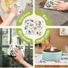 6PCS Leaves Flowers Print Swedish Dishcloths Eco-Friendly Kitchen Rags Absorbent Dish Towels Reusable Washable Cleaning Cloths