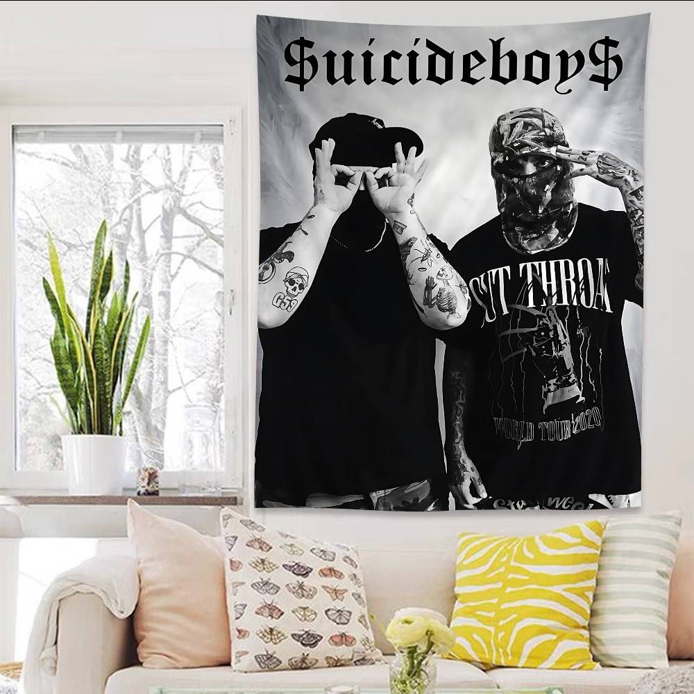 SSuicideboys G59 Cartoon Tapestry Art Science Fiction Room Home Decor Wall Hanging Home Decor
