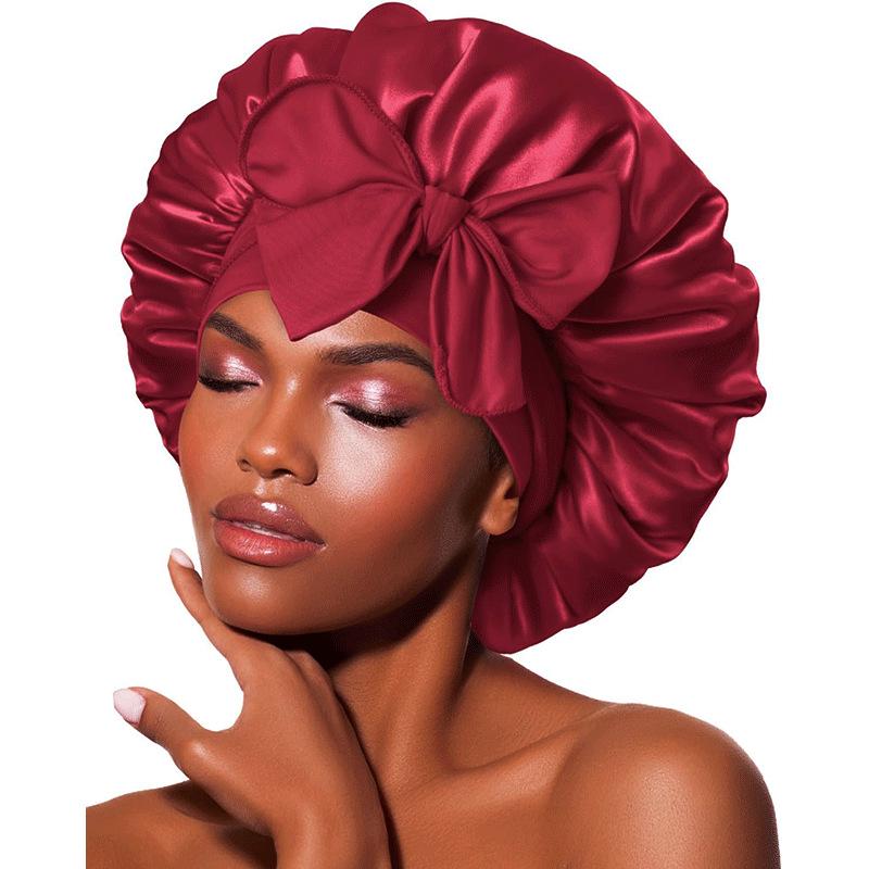 Wide Brim Satin Sleep Cap - Elastic Hair Protection for Women: Headscarf, Bath Cap, Hot Selling