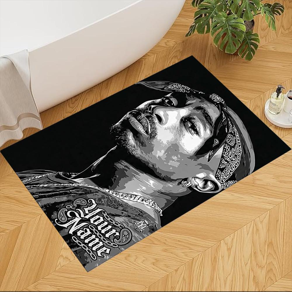 2pac Customize Your Name Carpet Perfect for Game Room Living Rooms Bedrooms Kitchen Antislip Carpet Decorate Offices Perfect Gift for Friends & Family