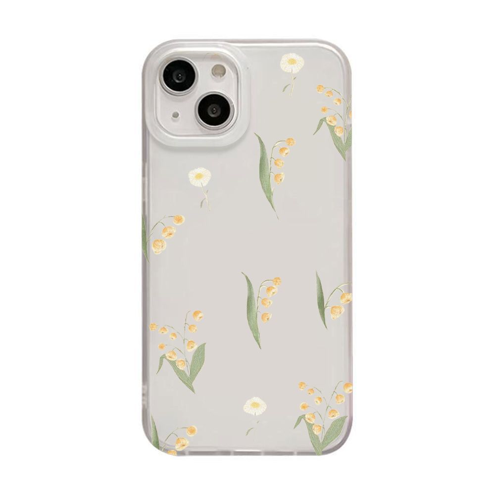 Yellow bellflower for iPhone17 mobile phone case 16ProMax Apple 15/14 matte 13 all-inclusive 17