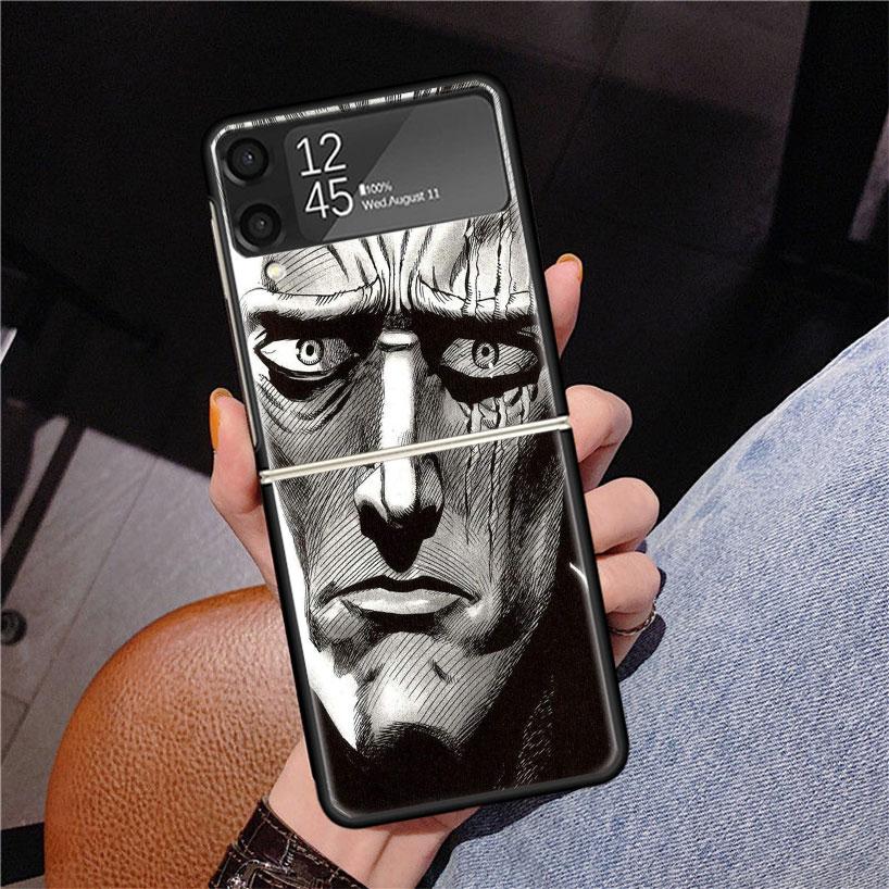 One P-Punch-Man Saitama King Phone Case For Samsung Z Flip 7 6 5 4 3 Galaxy ZFlip7 ZFlip6 ZFlip5 ZFlip4 ZFlip3 5G Print Cover