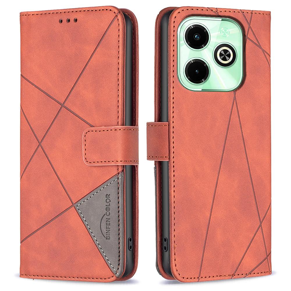 For Infinix Hot 40/Hot 40 Pro Phone Cases Wallet Stand Geometry Imprint Leather Cover