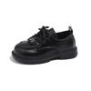 Children's Leather Shoes Black School Girl Shoes Fashion Spring Autumn Kids Causal Princess Mary Jane Shoes Patchwork Lace-up