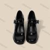 Mote Dame Marie Janes Sko Damer Britisk Stil Svarte Kraftige Hæler Firkantet Tå Enkelsko Ny Design Spennesko Elegante Pumps