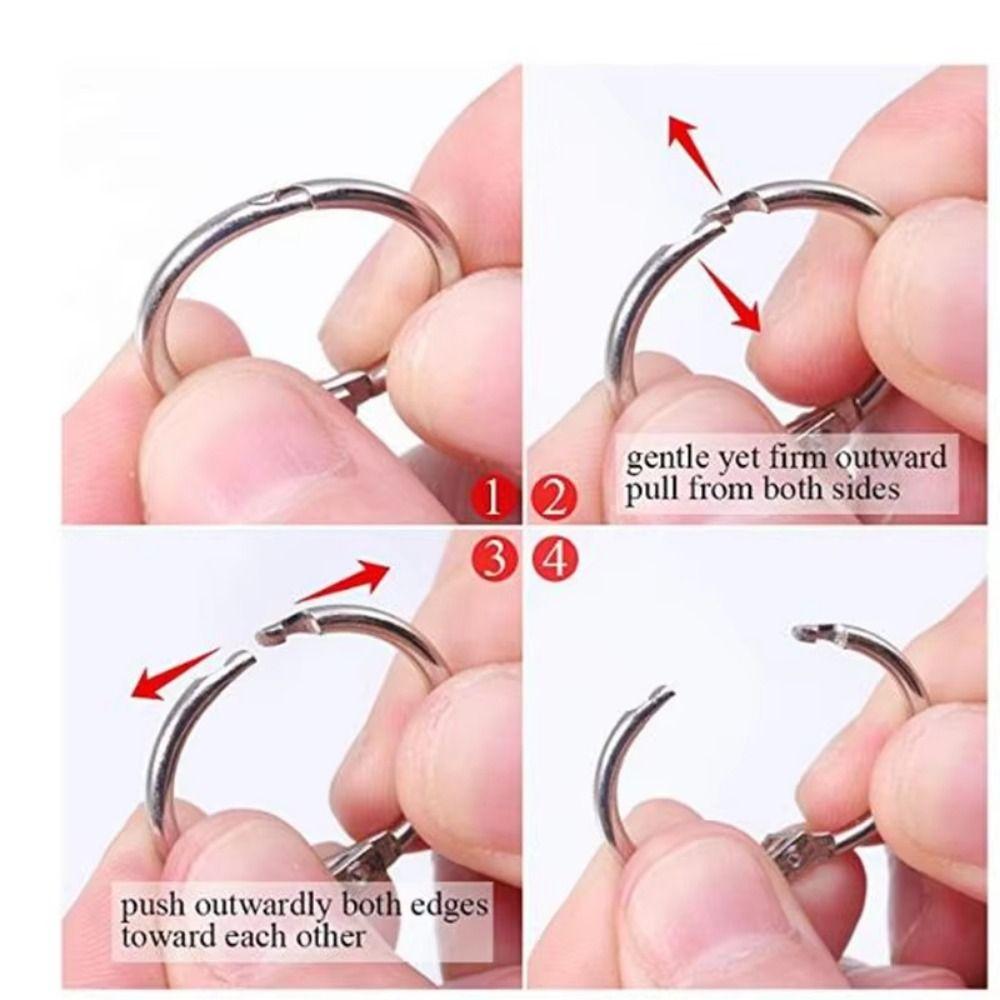 50Pcs Sturdy Metal Binder Rings O Ring Book Binder Rings Metal Opening Ring Home Office