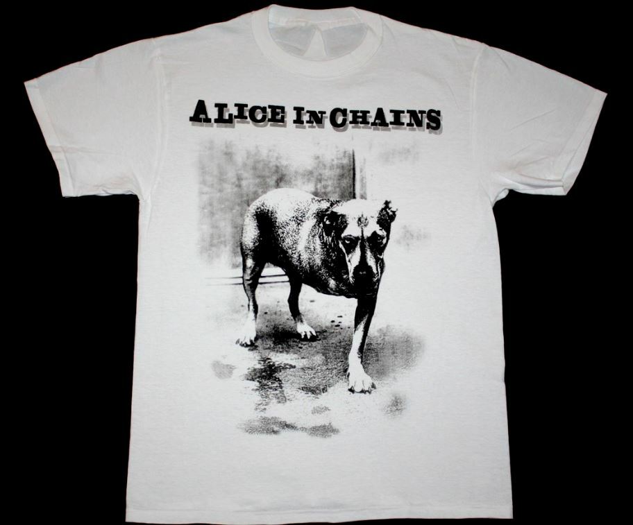 ALICE IN CHAINS СОБАКА ГРАНЖ КОСТЬ Белая ФУТБОЛКА Унисекс Футболка S