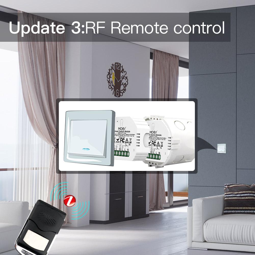 MOES Mini Smartlife Wireless Remote Tuya Zigbee 3.0 RF 433 Smart Wall Light Switch Relay Module