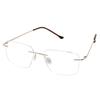 RSINC Rimless Light Weight Flexible Frame Eyeglass Spectacle For Men And Women Modern  Square Golden - Brown 6011 52-18-135 Golden OD Foldable A3