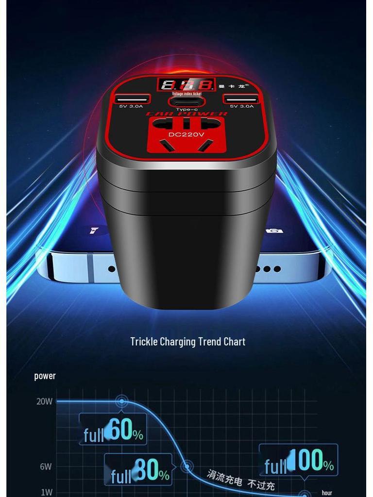High Power Car & Truck Inverter 24V/12V To 220V Multifunctional Charging Converter