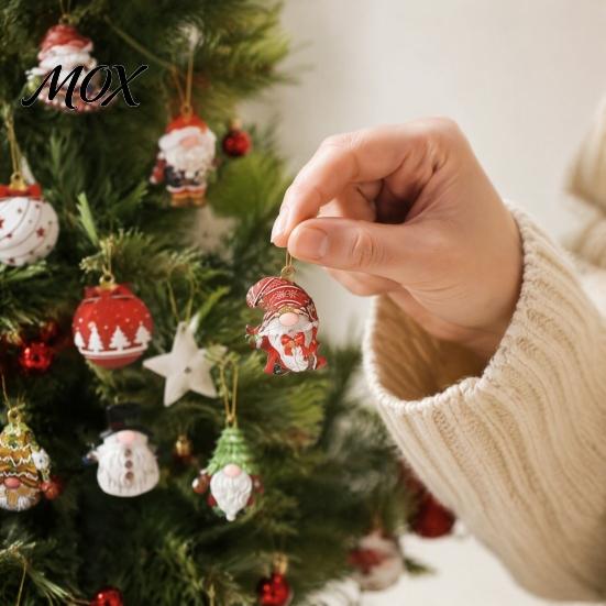 Decorative Gingerbread Elk Ornaments 24/48Pcs Christmas Wooden Hanging Ornaments, Gnome Ball Porch Eave Decorations Tags, Xmas Tree for Home