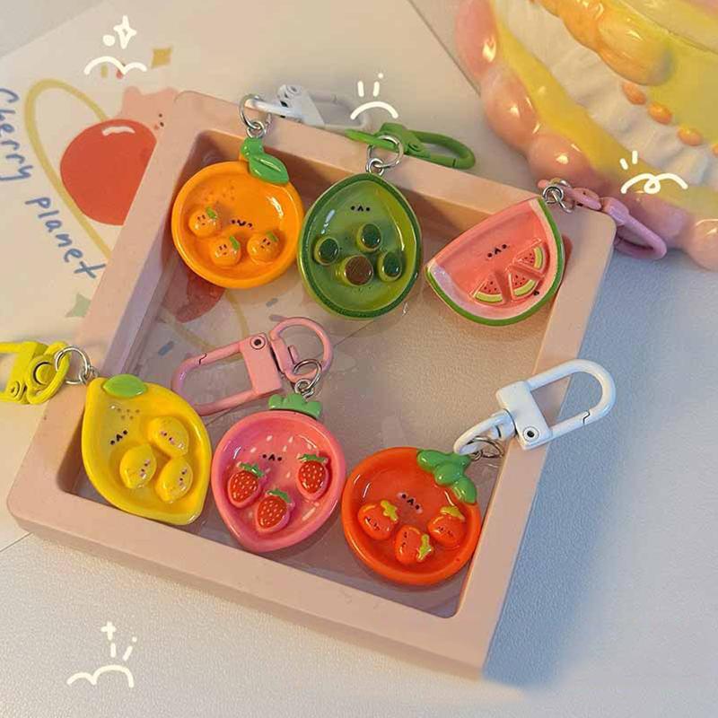 1Pcs/5Pcs Cute Fruit Keychain Wallet Strong And Durable Decoration Women Keychain Hanging On Backpack Keychain Gifts