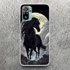 Animal Black Horse Print Soft Case for Xiaomi Redmi Note 14 13 14S 12S 11S Phone Shell 10 Pro Plus 11E 11T 12 11 10S 9 Cover Red
