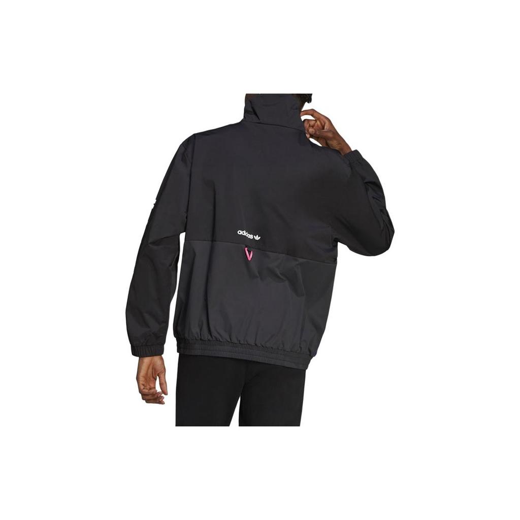 Adidas Originals Trefoil G Outd Wb Printed Climbing Sport Half-Zip Stand Collar Jacket Men Outerwear Black H09356