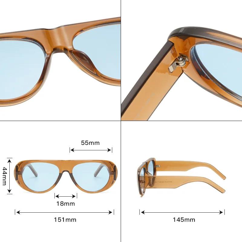 Nowe owalne okulary przeciwsłoneczne damskie męskie luksusowa marka projektant casualowe okulary przeciwsłoneczne damskie męskie plastikowe duża oprawka okulary zewnętrzne