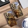 Sens Artistique Aiguille d'Or Pour Samsung Galaxy S26 S20 FE S21 S22 S23 Plus S24 Ultra 25Ultra S21+ S9 S22 S8 Coque de téléphone en verre doré