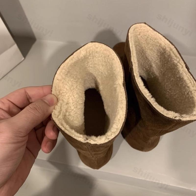 Woman Snow Boots 2026 Winter Warm Plush Comfortable Anti Slip Casual Cotton Shoes Flat Fashion Zipper Cold-proof Short Boots