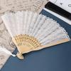 Double Layer Vintage Janpanese Style Lace Hand Folding Fan for Women Performance Gifts Party