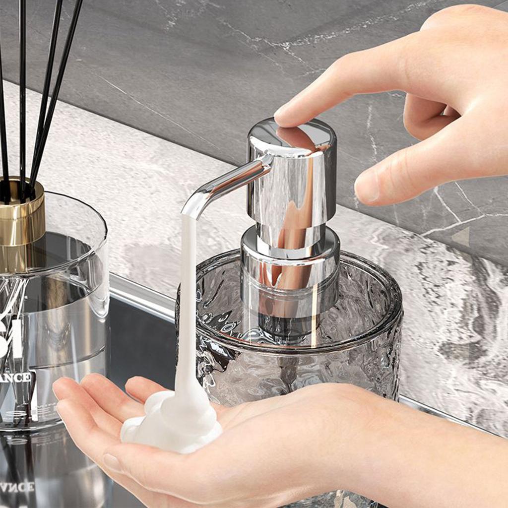 Clear Crystal Soap Dispenser Refillable Liquid Hand Soap Dish Soap Dispensers for Bathroom Counter Kitchen Sink