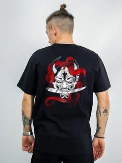 Black oversized T-shirt with little horse print 4XL