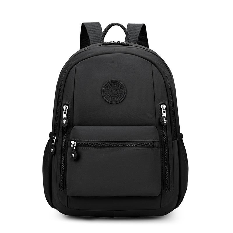 Solid Color Backpack Nylon Women's Backpack Travel Schoolbag