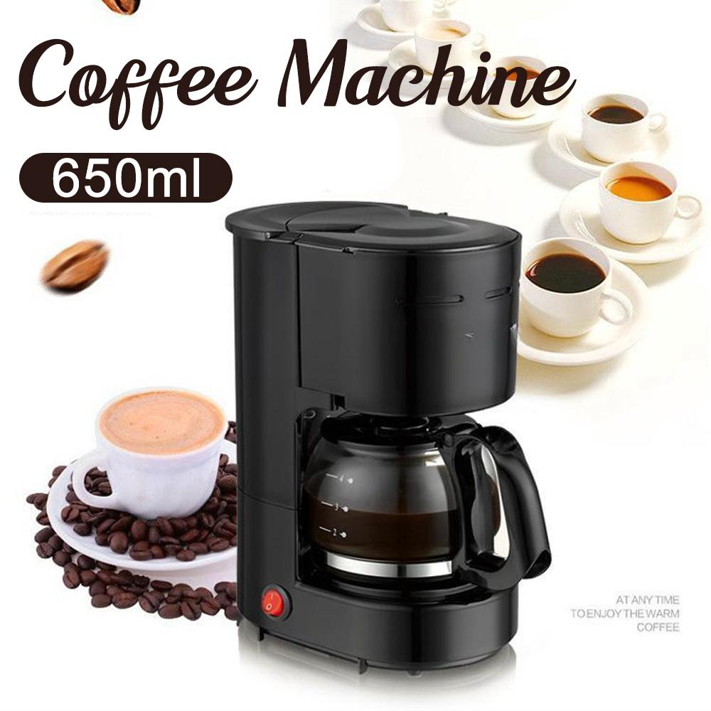 600W 0.65L Electric Drip Coffee Makers Household Coffee Machine Electric Drip Coffee Maker 6 Cup 13x18x26cm
