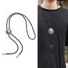 6Pcs Men's Fashion Rodeos Bolo Tie with Adjustable Leather Strap and Western Cow Skull Metal Pendant Necktie Necklace