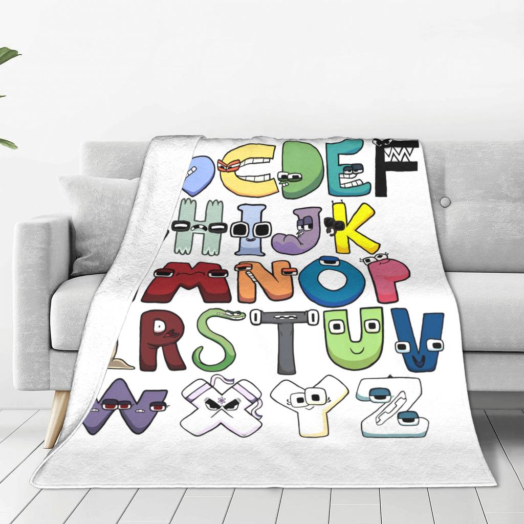 Alphabet Lore Anglický Kreslený Plyšové Deky Padouch Písmeno ABC Novinka Deku na Gauč pro Domov 130*100cm Prošívaná Teplá