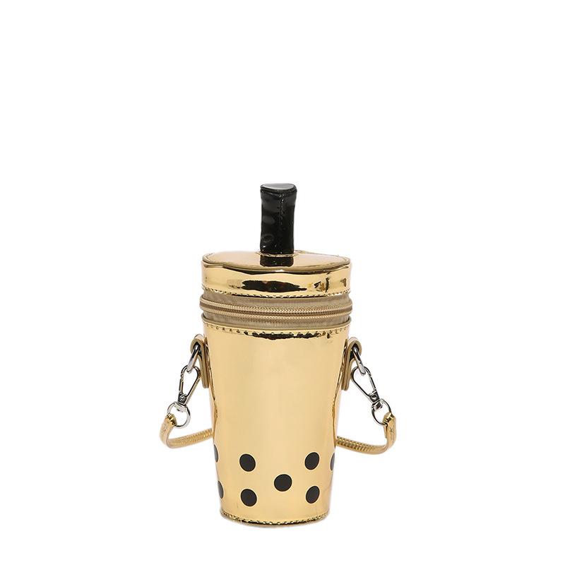 Personalized and creative milk tea cup bag 2025 new Mori soft sister niche fashion versatile single shoulder laser cylinder bag