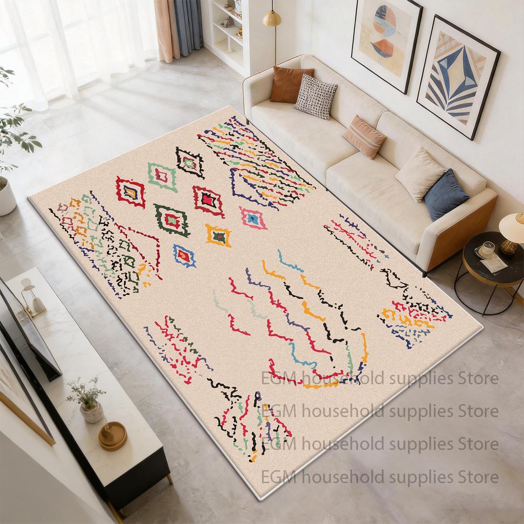 Ethnic style Rug Assorted Colorful Geometric Tribal Pattern Home Decor Carpet Non-Slip washable study Floor Mat customizable