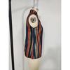 Womens Striped Print Button Down Sleeveless Casual Cardigan Shirt