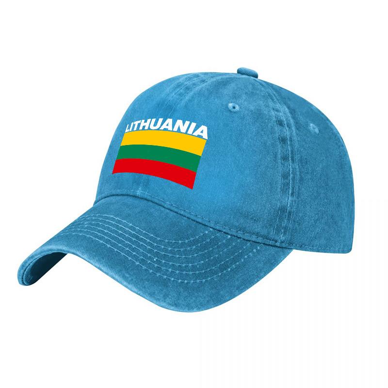 LITHUANIA FLAG WASHED COTTON BASEBALL CAP EUROPEAN NATIONAL DESIGN CLASSIC ADJUSTABLE HAT FOR Unisex AND Women