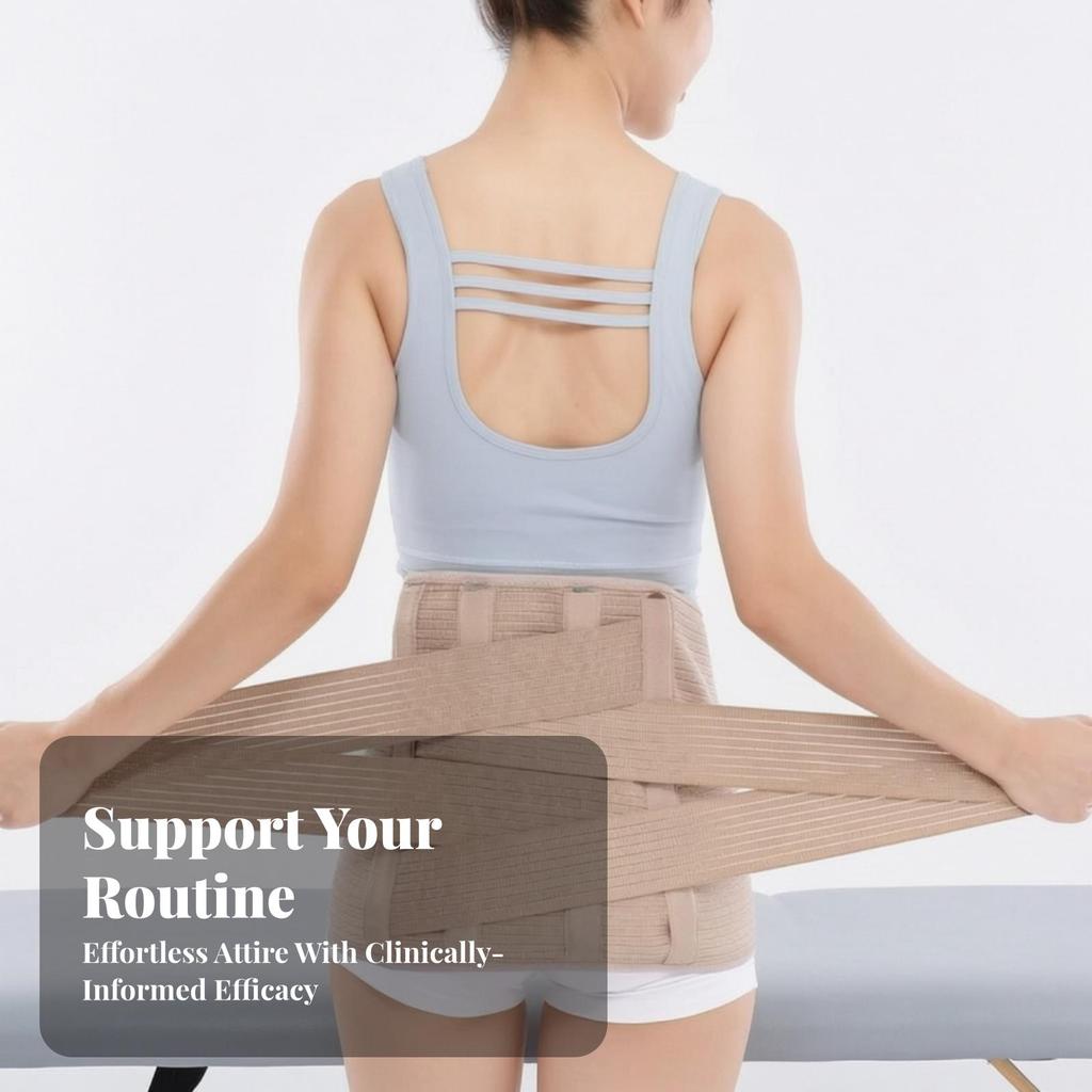 Waist Belt with Aluminum Plate Comfortable Back Brace Support Stays Elastic