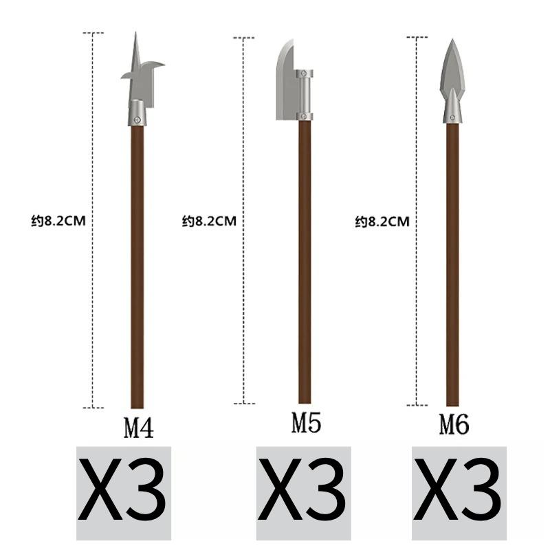 MOC Medieval Building Blocks Character Parts Model Toy Castle Knight Soldier Sword Bow Armor Shield Spear Piercing Parts Bricks