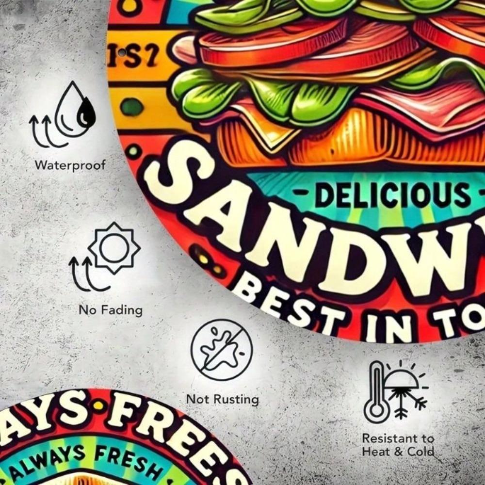 Metall Wandkunst Poster Bauernhaus Sandwich Küche Dekor Einzigartiges Geschenk Zuhause Café