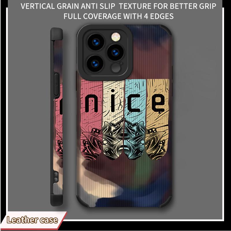 

Вертикальный зернистый кожаный чехол Лучший красивый печатный узорчатый противоударный мягкий силиконовый чехол с полной защитой объектива камеры для iPhone iPhone 16 чёрный