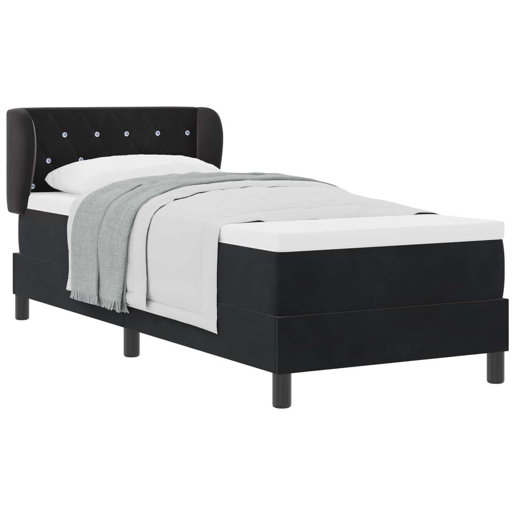 Box Spring Bed with Headboard Black 80 x 200 cm Velvet