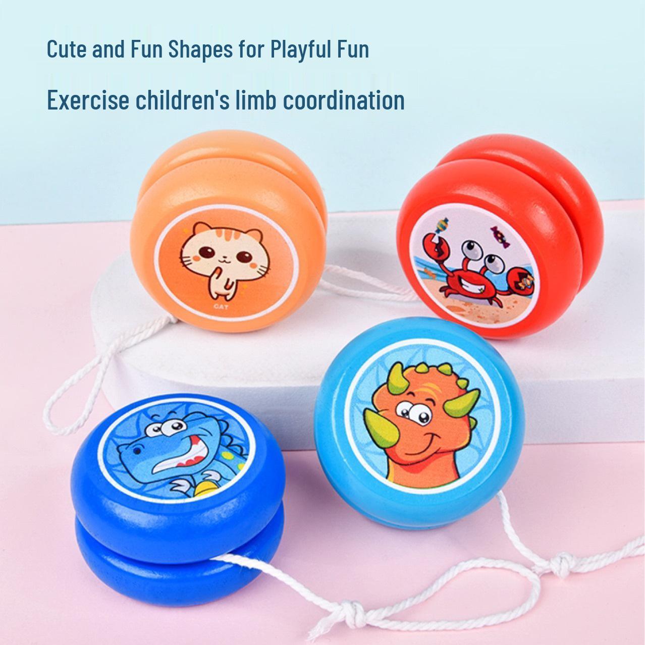 

New Cartoon Animal Wooden Yo-Yo Toy for Beginners