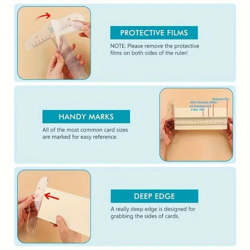 1pc 6 Clear T-Square Ruler For Easy Reference While Crafting Must-have T-Square Ruler To Get Things Straight On Paper Cards