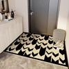 Modern Abstract Carpet Mat Rug Black White Geometric Pattern with Welcome Text Non-slip Home Decoration Floor Mat Welcome Mat