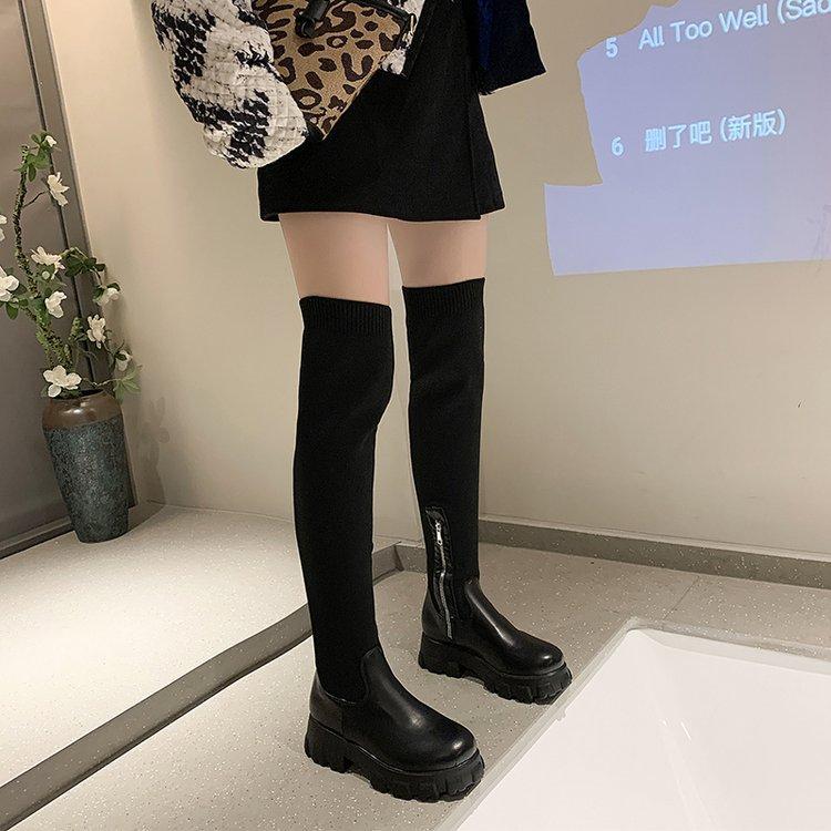 Size 36-43, large size women's shoes 41 fat feet Korean version thick-soled over-knee elastic boots women's ins tide elastic thin boots 42