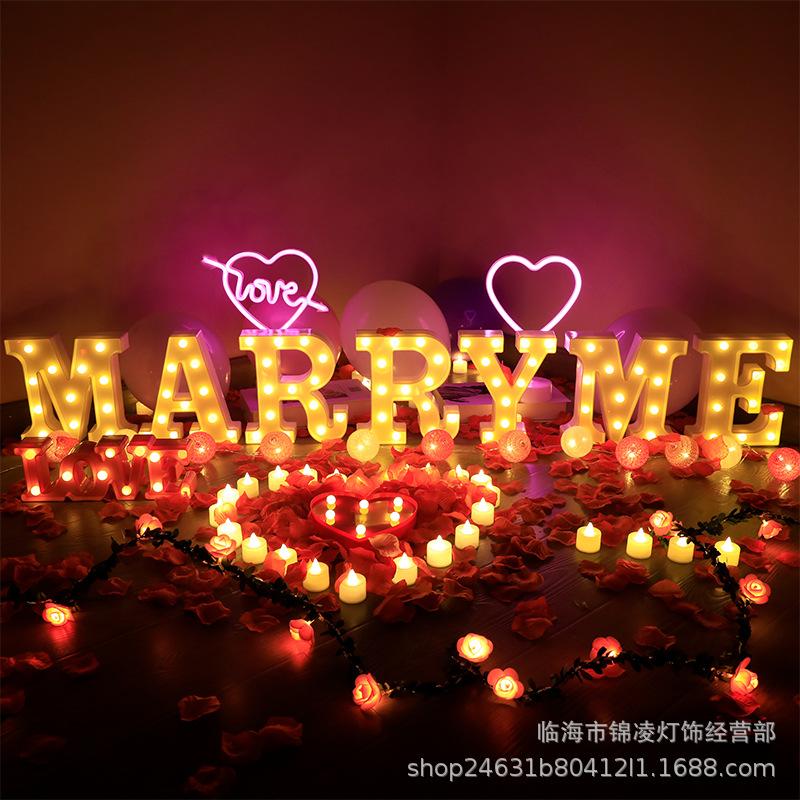 LED Letter String Lights for Weddings, Proposals, Valentine's Day & Decorations