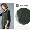 Spring and Autumn Middle-aged Vest Female Mothers Wear Lapel Outer Wear Corduroy Vest Solid Color Sleeveless Jacket