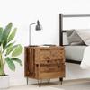 Nightstand with Drawers Rustic Wood Look 40 x 35 x 50 cm Engineered Wood