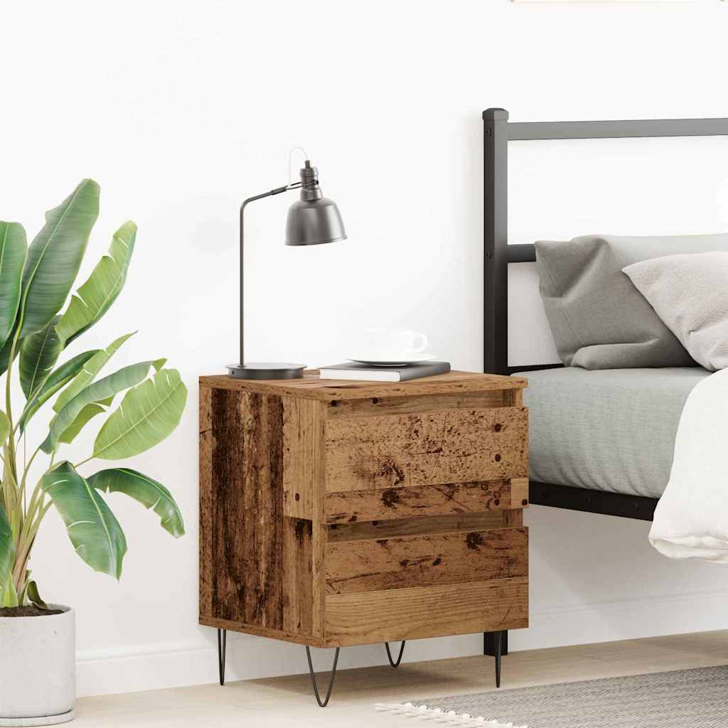 Nightstand with Drawers Rustic Wood Look 40 x 35 x 50 cm Engineered Wood
