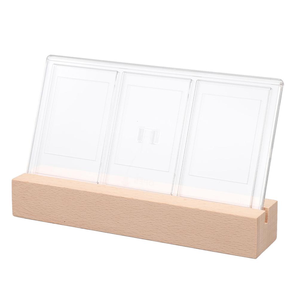 Sofortiger Fotorahmen Holzsockel Transparente Acrylplatte Dekorativer 3-Zoll-Bilderrahmen